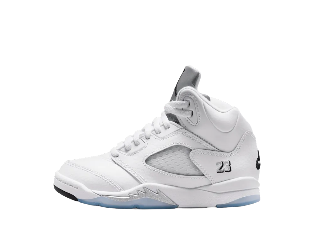ナイキ PS ジョーダン5 レトロ "ホワイト/メタリックシルバー" (キッズ)