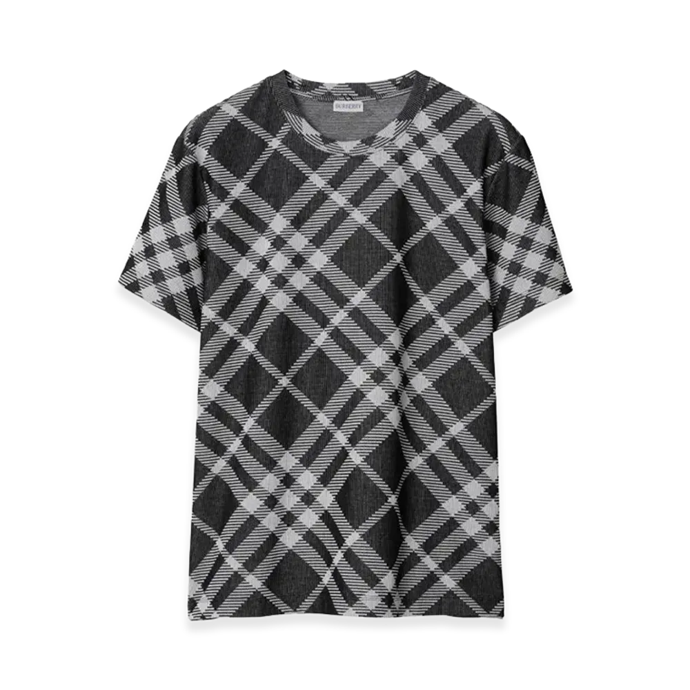 Burberry Printed Stretch Cotton Blend T-Shirt "Black"