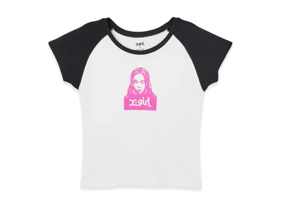 X-Girl Women's Face Raglan S/S Baby Tee "White"