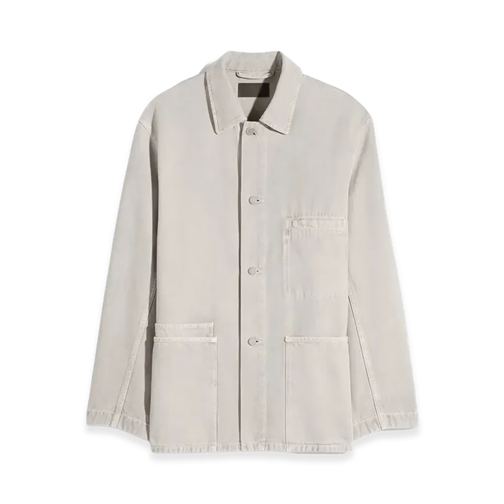 LEMAIRE Women's Snow Broken Twill Utility Overshirt "Moonstone"