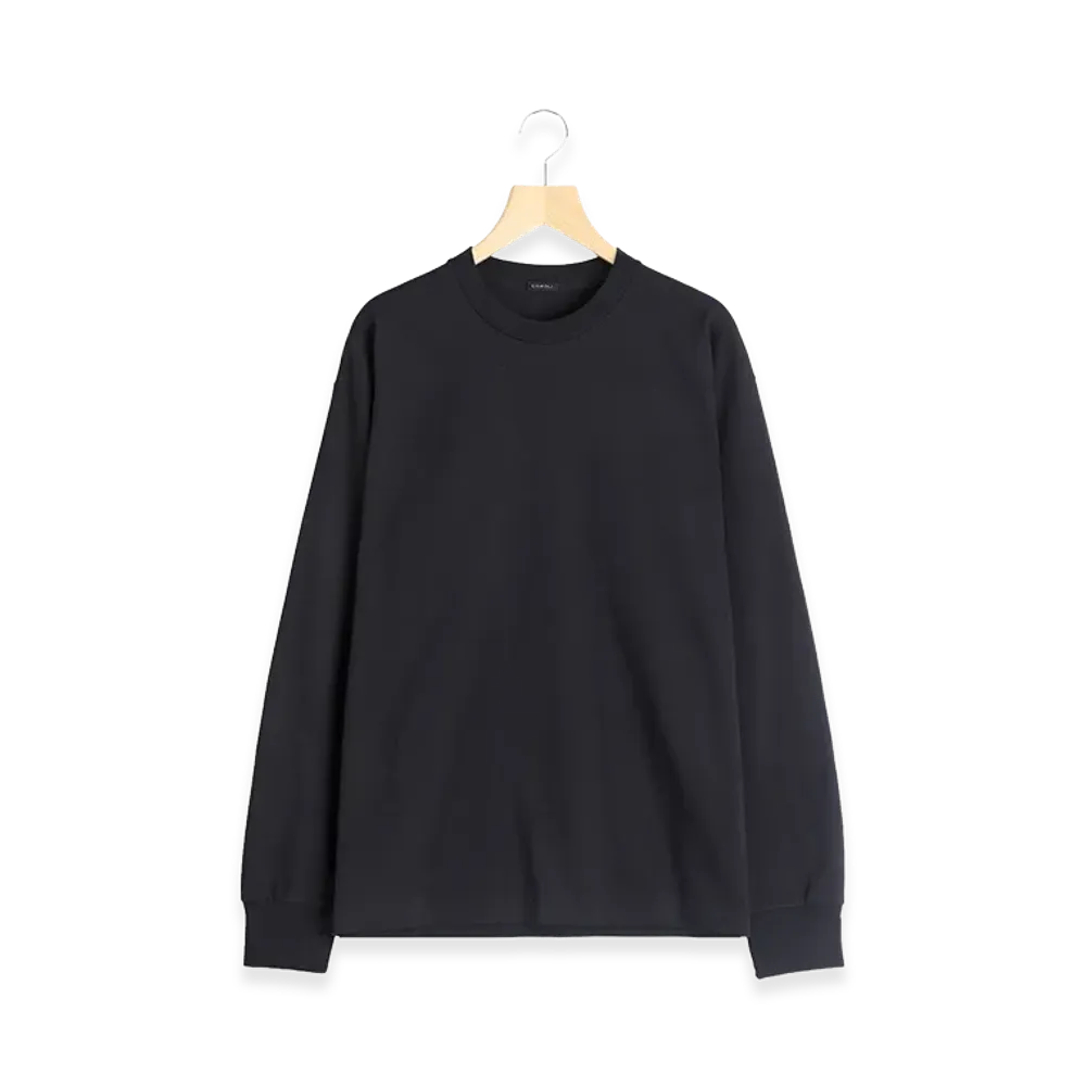 COMOLI Cotton Jersey L/S T-Shirt "Black"