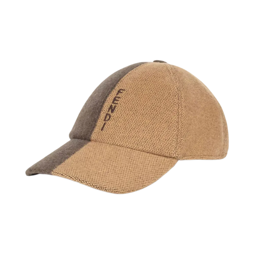 FENDI Hat Wool and Cashmere Baseball Cap "Brown"