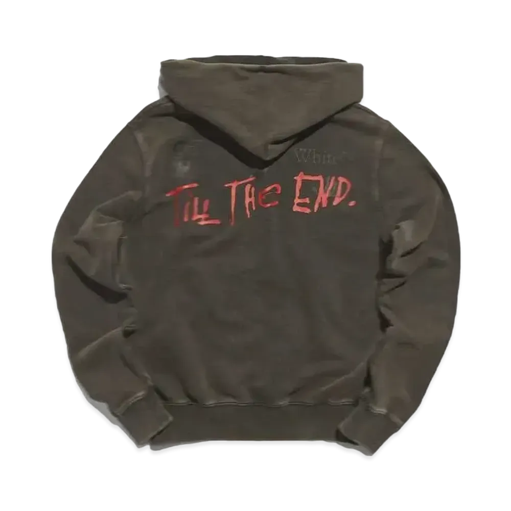 OFF-WHITE END. TILL THE END POPOVER HOODY "Black"
