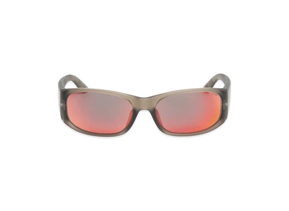 Stussy Mikey Sunglasses "Frost Smoke/Polarized Red Lens"