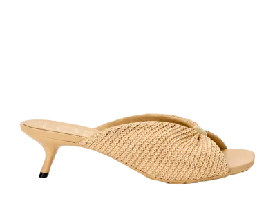 LOEWE Women's Pebble Soft Slide in Raffia-Effect Fabric "Natural"