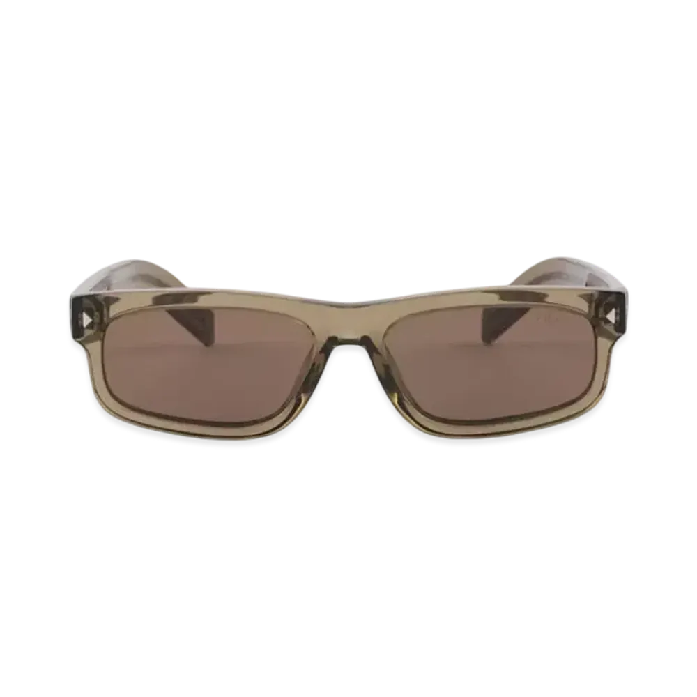 PRADA Sunglasses with The Iconic Metal Plaque "Dark Brown"