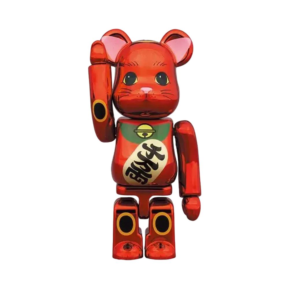 Bearbrick Maneki Neko Plum Gold Plating 100%