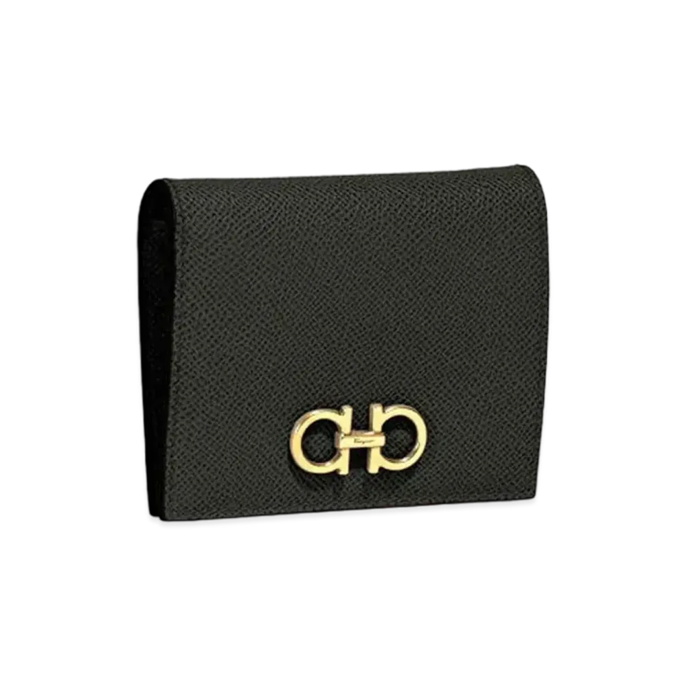 Salvatore Ferragamo Gancini Compact Wallet "Black"