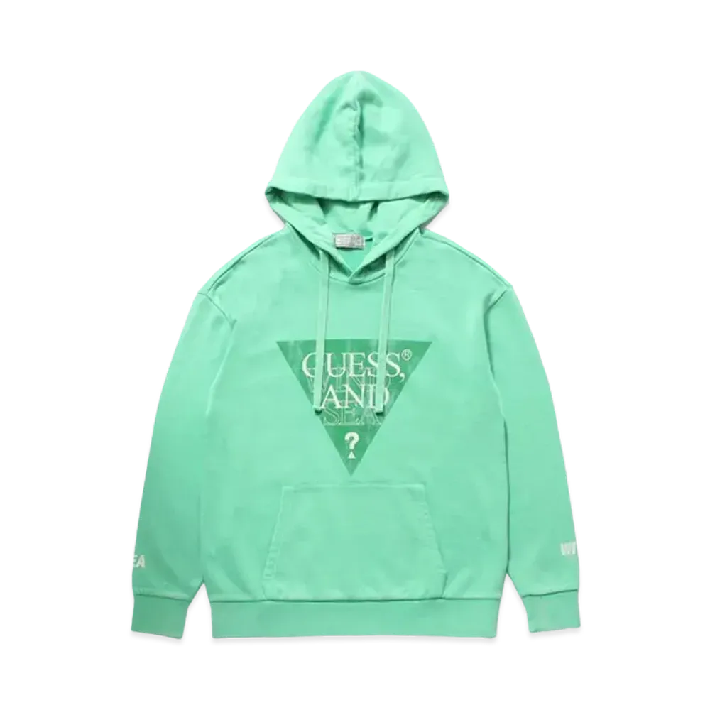 WIND AND SEA x GUESS OVERSIZED TRIANGLE LOGO DYEING HOODED PULLOVER PARKA "Light Green"