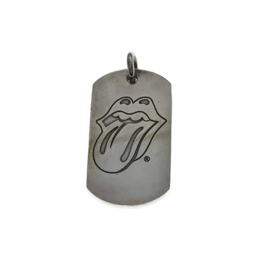 Chrome Hearts Lip & Tongue Large Dog Tag Charm "Silver"