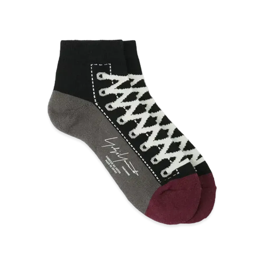 Yohji Yamamoto C/AC Plain Stitch Pile Sneaker Socks "Black"