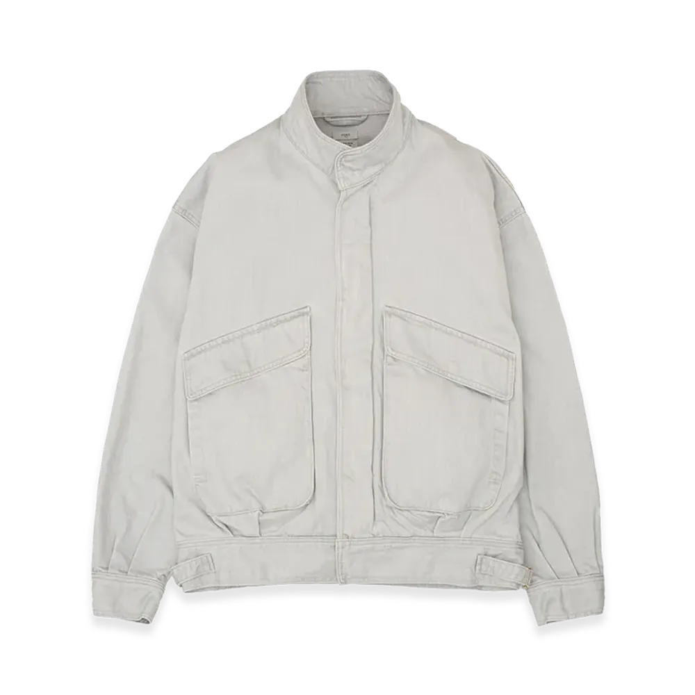 YOKE Suface Dyed Denim Stand Collar Blouson "Graysh"