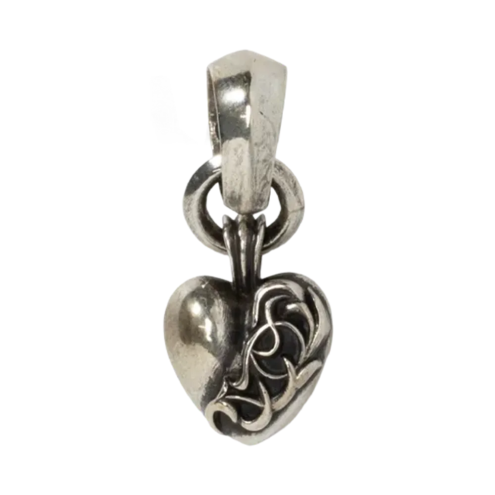 Chrome Hearts City Exclusive Floral Heart Pendant Top "Silver"