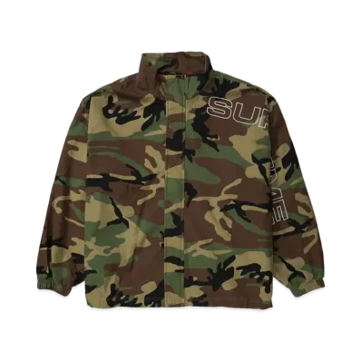 Supreme Spellout Embroidered Ripstop Track Jacket "Woodland Camo"