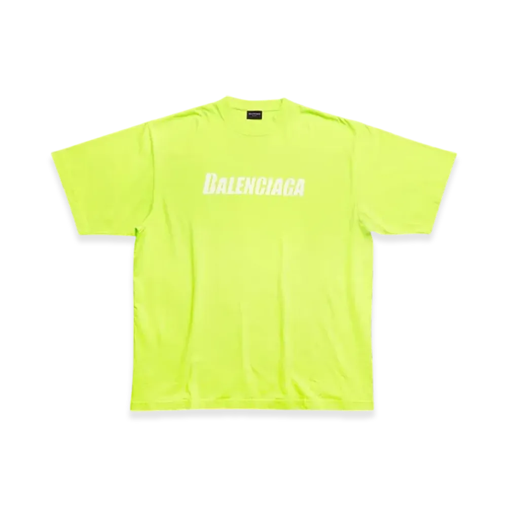 BALENCIAGA Caps Boxy Fit T-Shirt "Fluo Yellow"