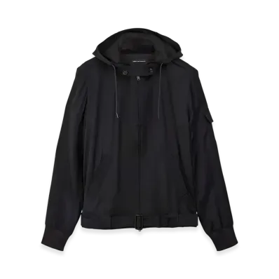 Y-3 Rayon Twill Hooded Top "Black"
