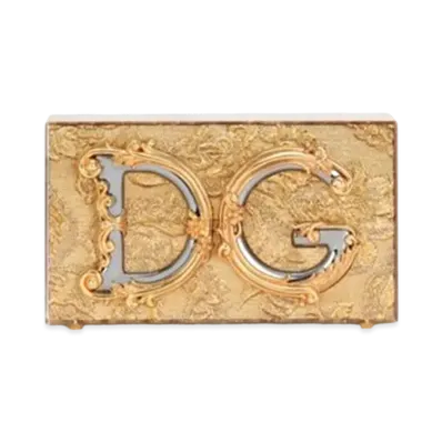 Dolce&Gabbana DG Girls Box Bag Synthetic Glass Embedded Lamima Card "Gold"