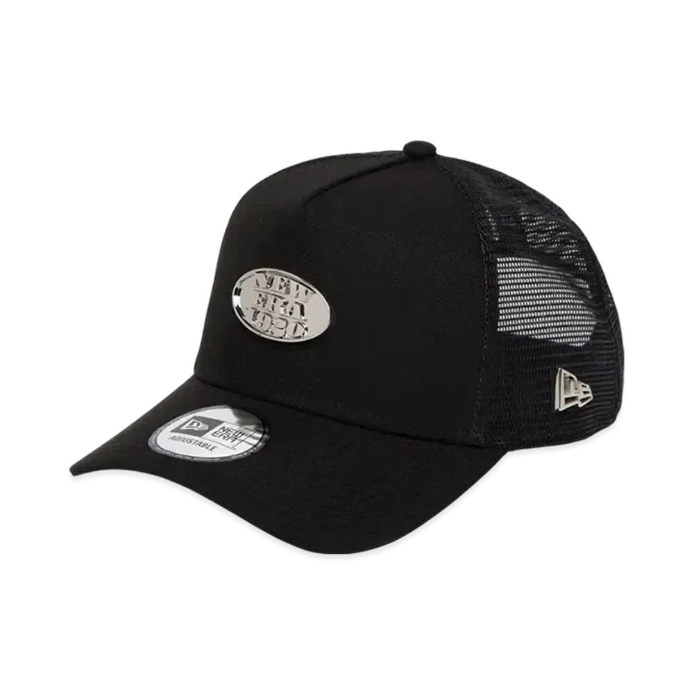 NEW ERA 9Forty A-Frame Tracker Metal Plate "Black/Silver"