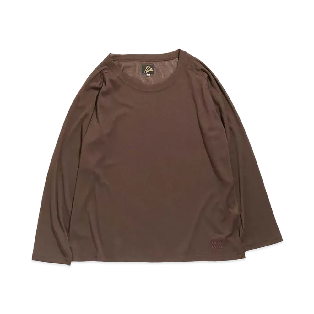 Needles L/S U NECK TEE - POLY MESH "Brown"