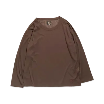 Needles L/S U NECK TEE - POLY MESH "Brown"