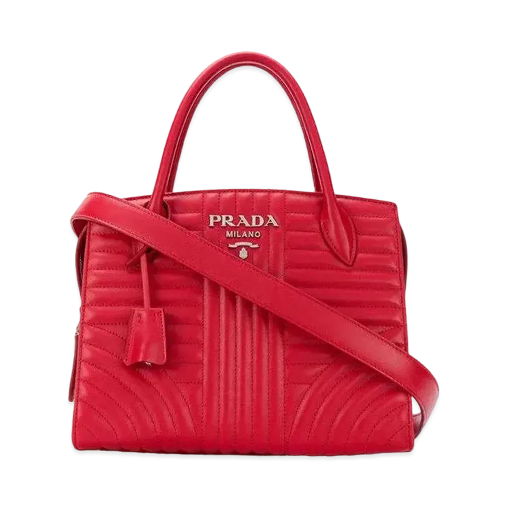 PRADA Esplanade Quilted Tote Bag "Red"