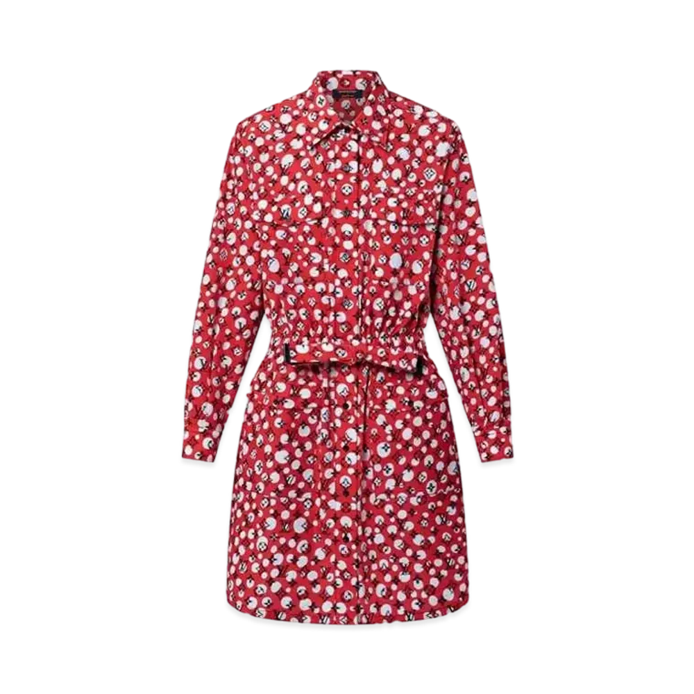Louis Vuitton x Yayoi Kusama Infinity Dots Monogram Shirt Dress "Rouge Vif"