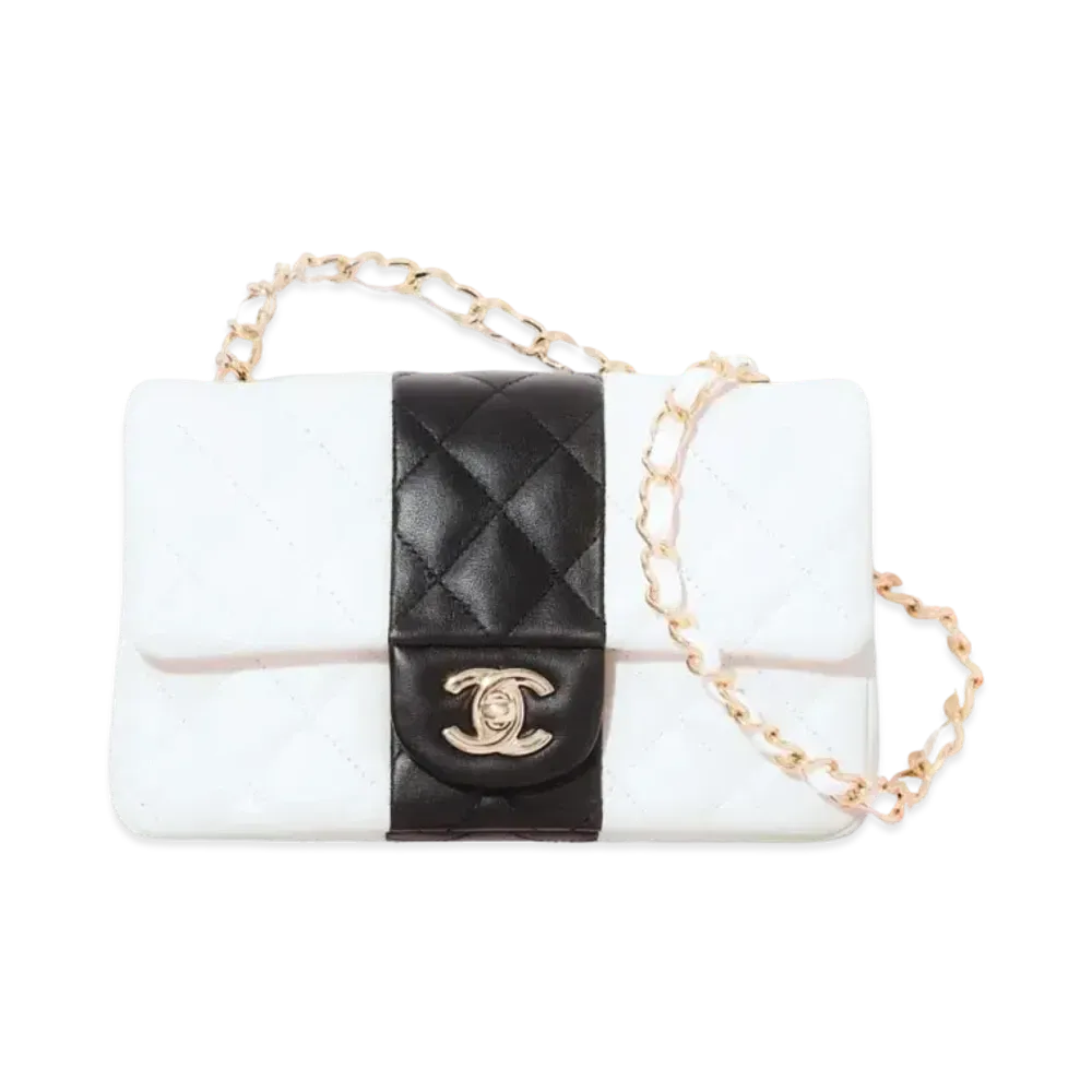 CHANEL Mini Flap Bag Lambskin "White/Black"