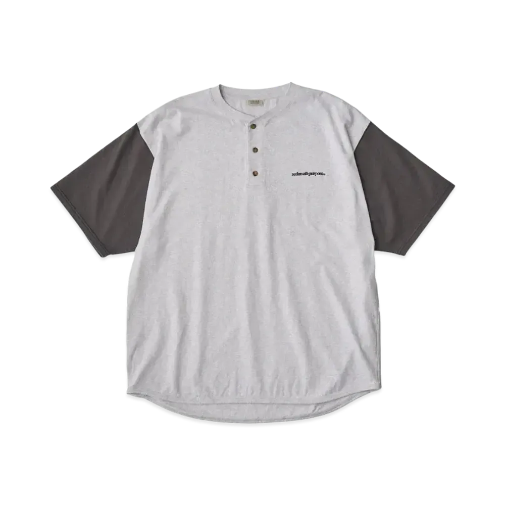 SEDAN ALL-PURPOSE Henleyneck Baseball Tee "Ash Charcoal"