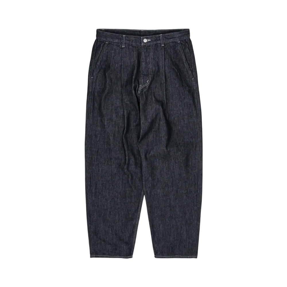 Graphpaper Colorfast Denim Two Tuck Tapered Pants "Navy"