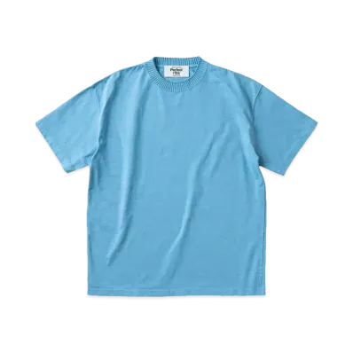 Perfect ribs Basic Short Sleeve T Shirts "Sax"