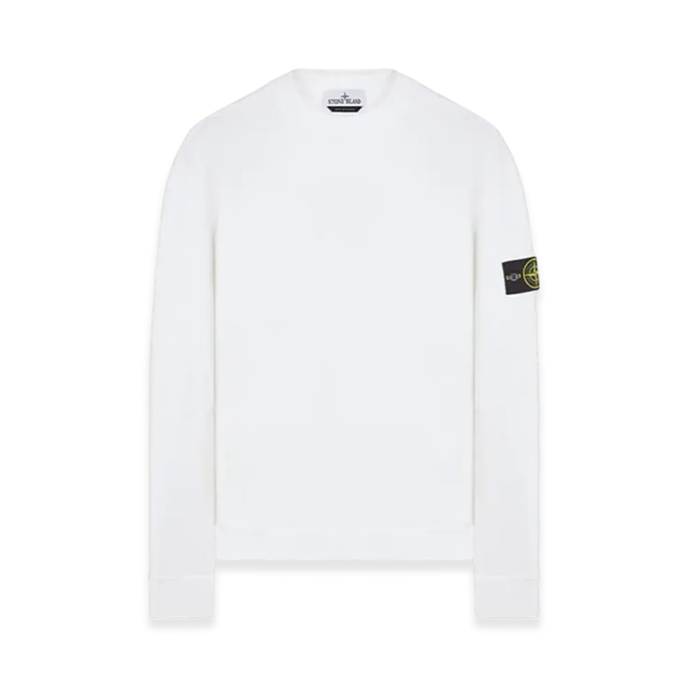 Stone Island 61352 Stretch Cotton Fleece Mock Turtleneck Sweatshirt - 23FW "White"