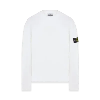 Stone Island 61352 Stretch Cotton Fleece Mock Turtleneck Sweatshirt - 23FW "White"