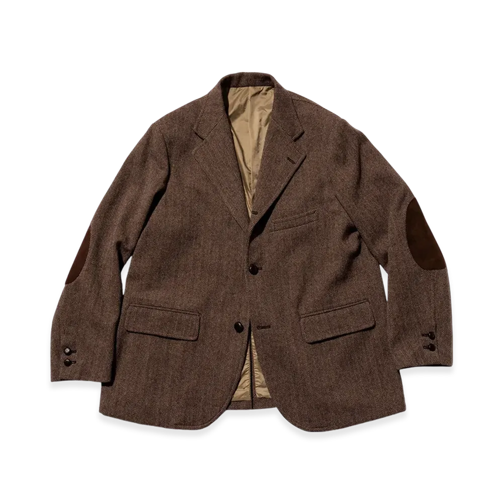 Unlikely Assembled Sports Coat Wool Tweed "Beige Herringbone"