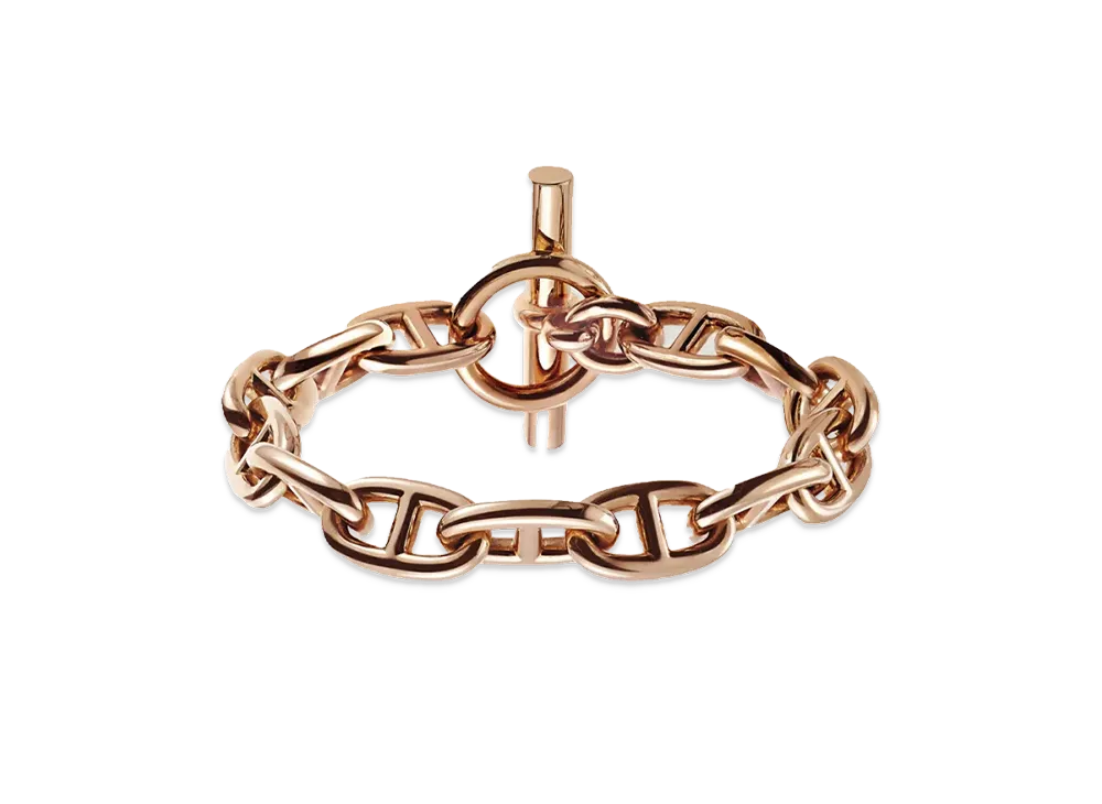 Hermes Chaine D'ancre GM K18 Bracelet "Rose Gold"