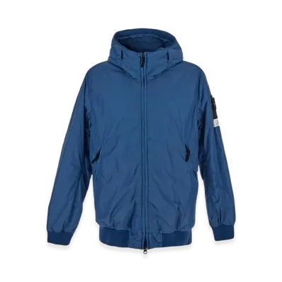 Stone Island 40823 Crinkle Reps Recycled Nylon Hooded Blouson - 24FW "Avio Blue"