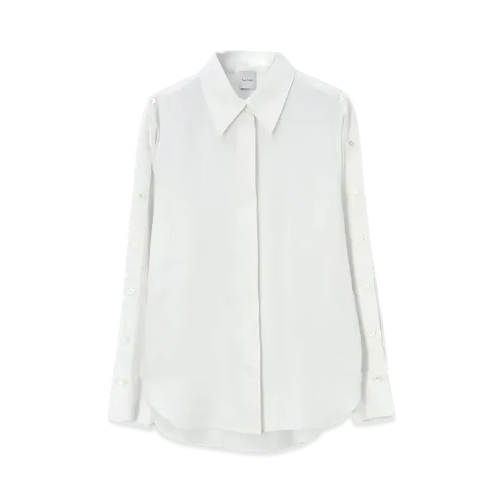 Paul Smith Women's Sleeve Button Shirt "White"