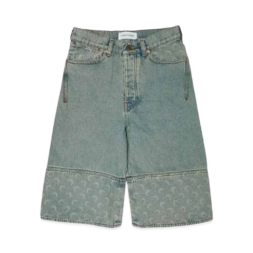 Marine serre MOON LASER DENIM BERMUDAS "LIGHT BEIGE"