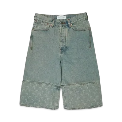 Marine serre MOON LASER DENIM BERMUDAS "LIGHT BEIGE"