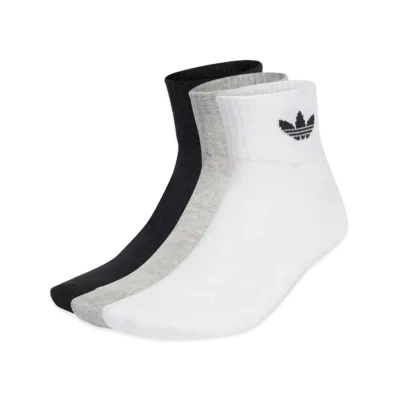 adidas Mid-Cut Crewsocks 3 Pairs "White/Medium Gray Heather/Black"