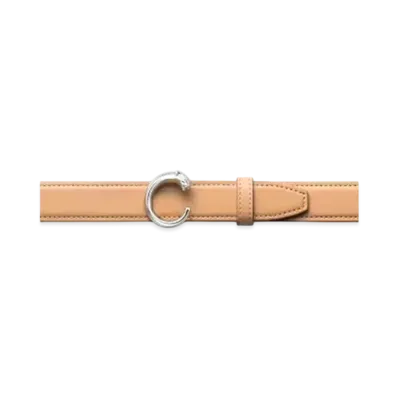 Cartier Belt, Panthere de Cartier, Size L (95cm) "Beige/Palladium"