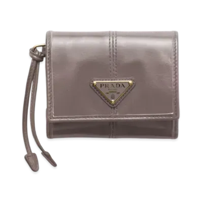 PRADA Small Leather Wallet "Gray"