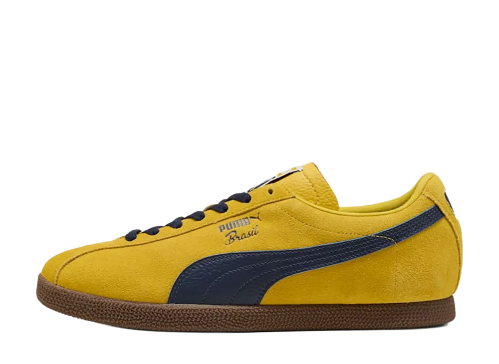 Puma Brasil Leather "Lemon Meringue/Dazzling Yellow/PUMA Navy"