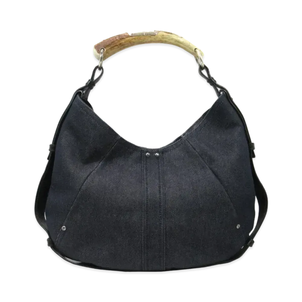 Saint Laurent Mombasa Leather One Shoulder Bag "Black"