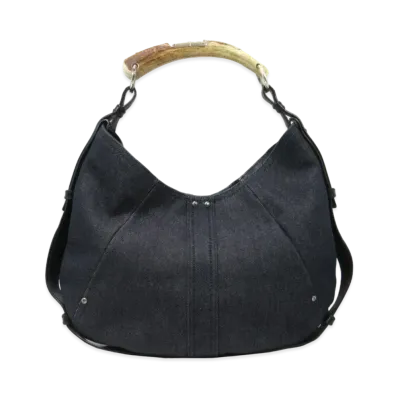 Saint Laurent Mombasa Leather One Shoulder Bag "Black"