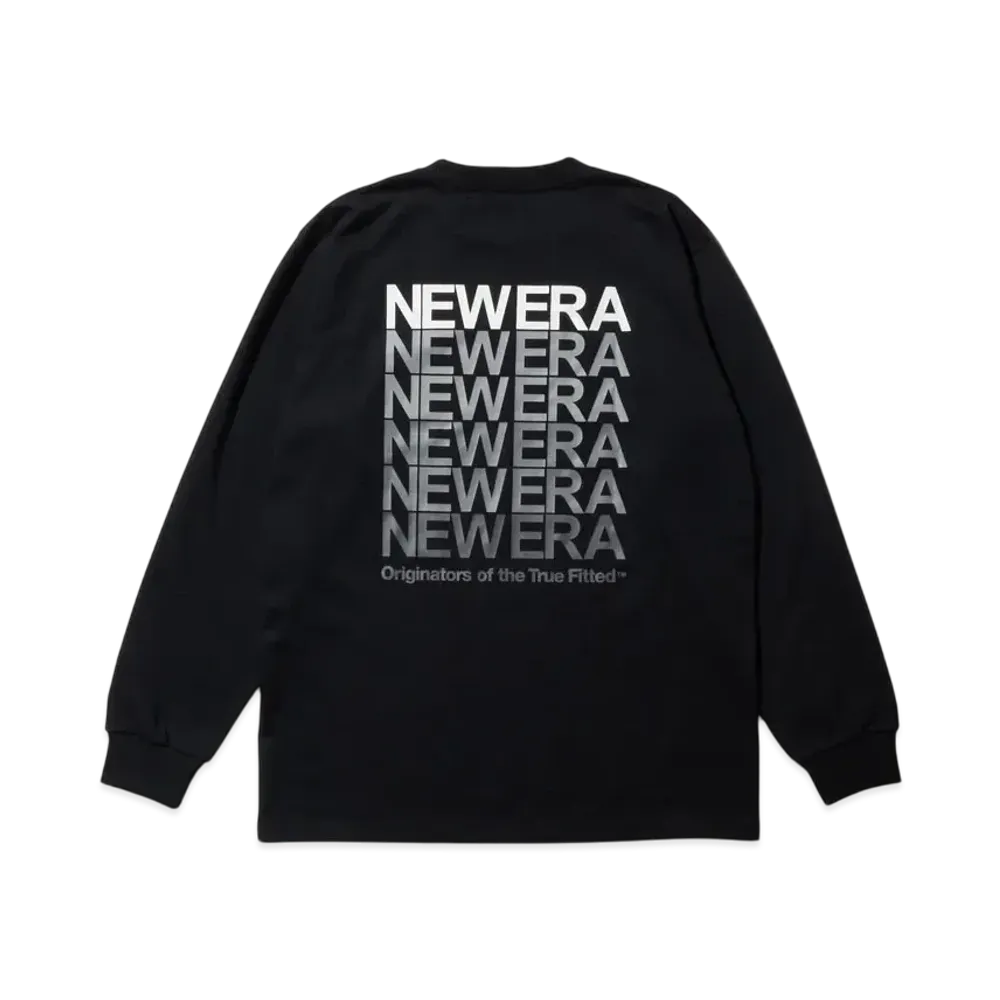 NEW ERA Long Sleeve Performance T-shirt Wordmark Logo Regular Fit "Black"