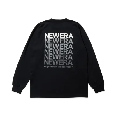 NEW ERA Long Sleeve Performance T-shirt Wordmark Logo Regular Fit "Black"