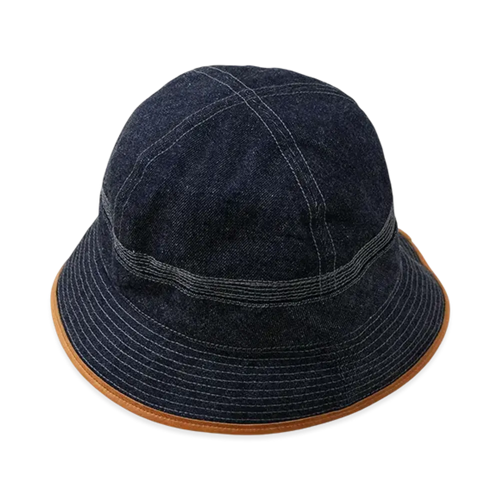 NICENESS L.Matlock 14Oz Denim Leather Trim Hat "Indigo"