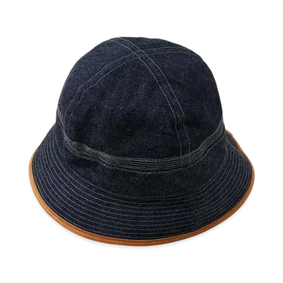 NICENESS L.Matlock 14Oz Denim Leather Trim Hat "Indigo"