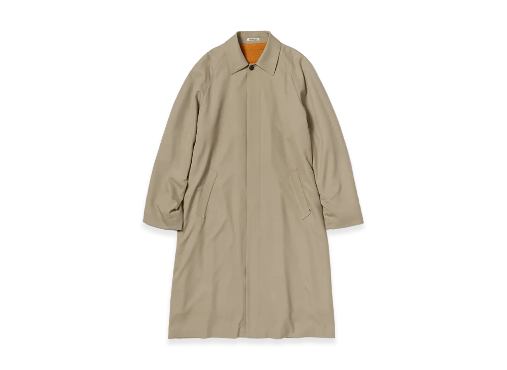 AURALEE Ultra Fine Wool Twill Wool-Lined Coat "Beige/Mix Orange"