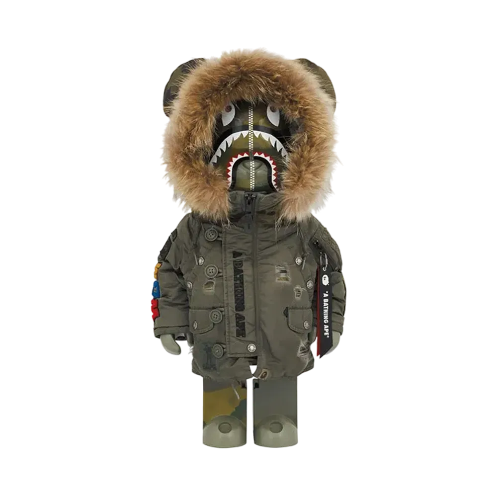 Bearbrick BAPE x ALPHA Camo Shark 2023 1000%
